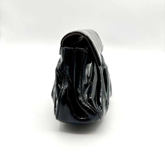 Rare LAI Patent Leather Clutch | Blue/Green Color w Metallic Gold Interior | Y2K - Picture 5 of 15